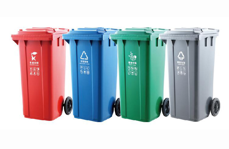 commercial outdoor trash can with wheels