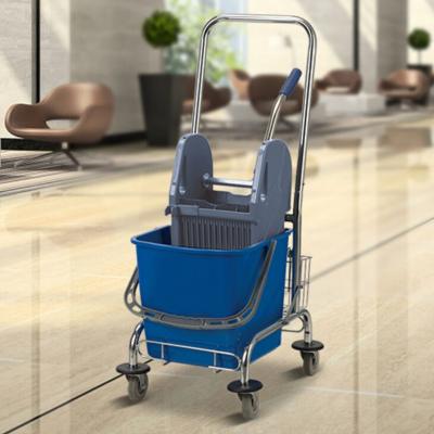 30L Stainless steel frame Down Press Mop Wringer Trolley