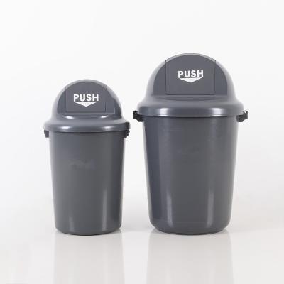  fashionable appearance design big bucket mouth convenient to throw rubbish gray colour plastic garbage waste trash bins