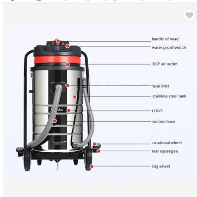 Commercial 70L Vacuum Cleaner with back suction floor nozzle