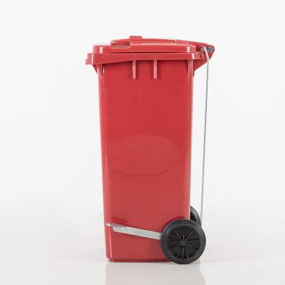 120L Foot-control Outdoor Garbage Containers With Wheels
