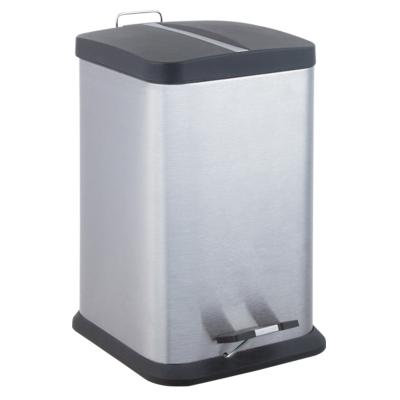 Rectangular Pedal Bin With Plastic Lid and stainless steel decoration hotel and bathroom SS trash can