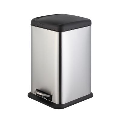 20L,30L Square Shape Pedal Bin With Plastic Lid and Soft Close Decoration Hotel Home and Bathroom Trash Can