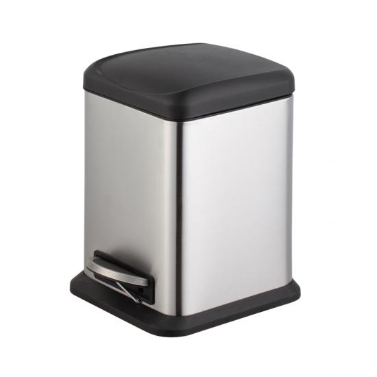 Stainless Steel Square Shape Pedal Bin