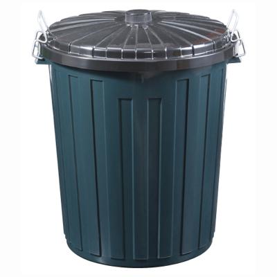 55L Plastic Round Trash Bin With Lid