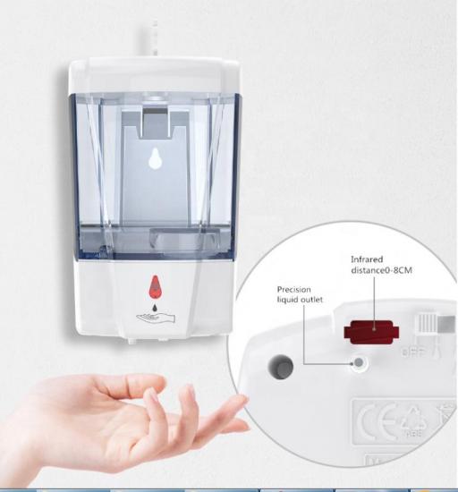 Sanitizer Soap Dispenser With Thermometer And Stand